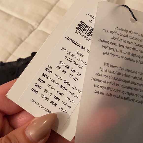 NEW Jacqueline de Yong Sheer blouse with polka dots - Picture 4 of 5